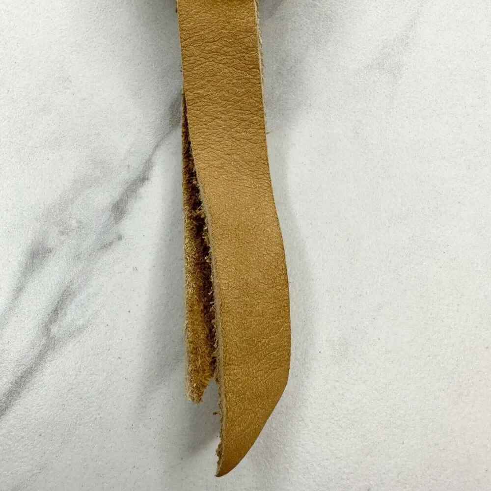 Soft Brown Leather Fringe Western Concho Boho Keychain Keyring